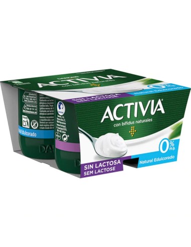 DA. ACTIVIA SIN LACTOSA NATURAL EDULC. 0% X4