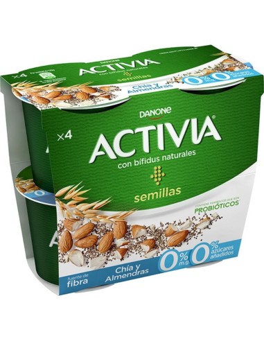 DA. ACTIVIA 0% CHIA Y ALMENDRAS X4