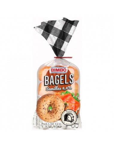 BIMBO PAN BAGELS SEMILLAS/CLASI/BRIOCHE 4U 300GR