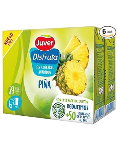 ZUMO DISFRUTA JUVER S/AZ PIÑA 200 ML PK-6