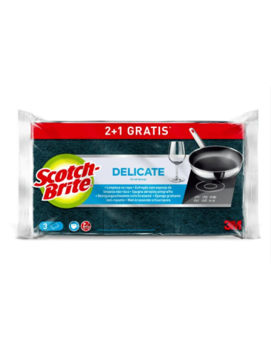 ESTROPAJO SCOTCH-BRITE DELICATE 2UN + 1 UN